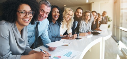 Smiling+multicultural+workplace+team+building